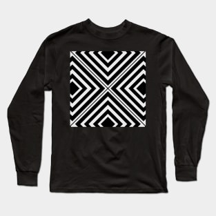 op art monochrome design with diamonds Long Sleeve T-Shirt